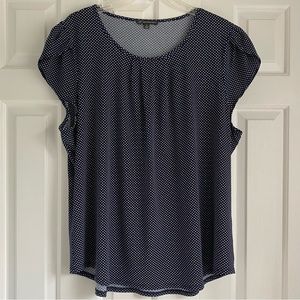 Navy blue polka dot top